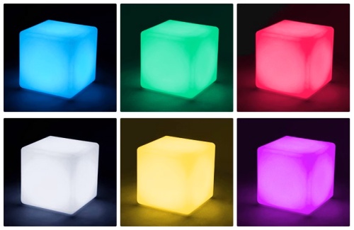 Светильник Куб 40 с питанием от АКБ, RGB